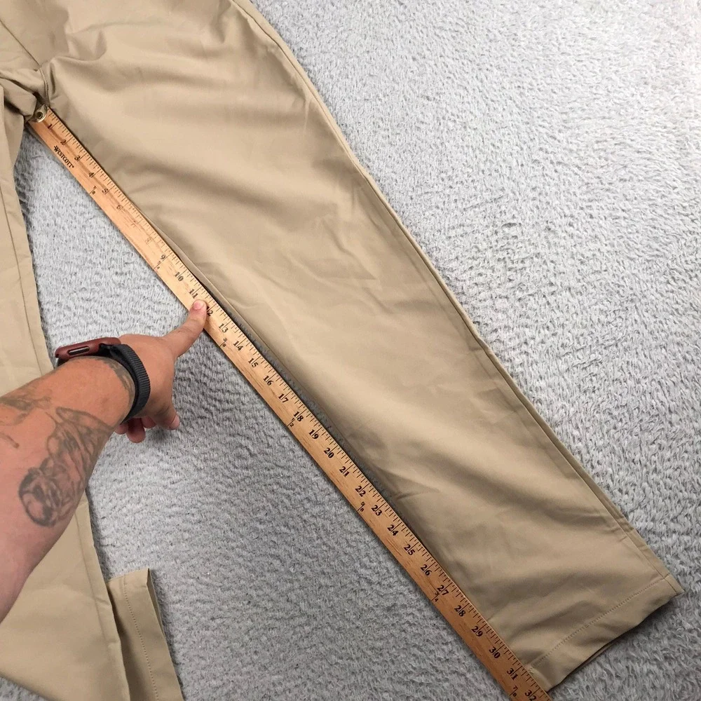 Banana Republic Flat Front Pant Mens 32x34 Tan Golf Trousers Polyester  NEW NWT